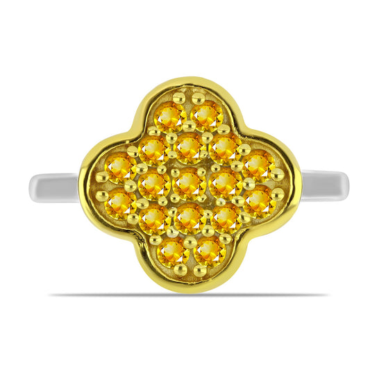 Anel de Prata com Citrino de Ural