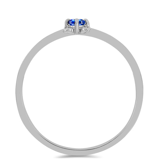 Anel de Prata com Safira Azul Australiana