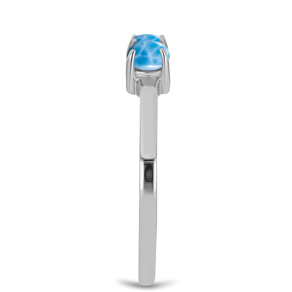 Anel de Prata com Larimar de Barahona