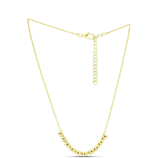 Colar de Prata com Banho de Ouro com Diamante cor de Cognac Contraste: Cabeca de Veado (800)