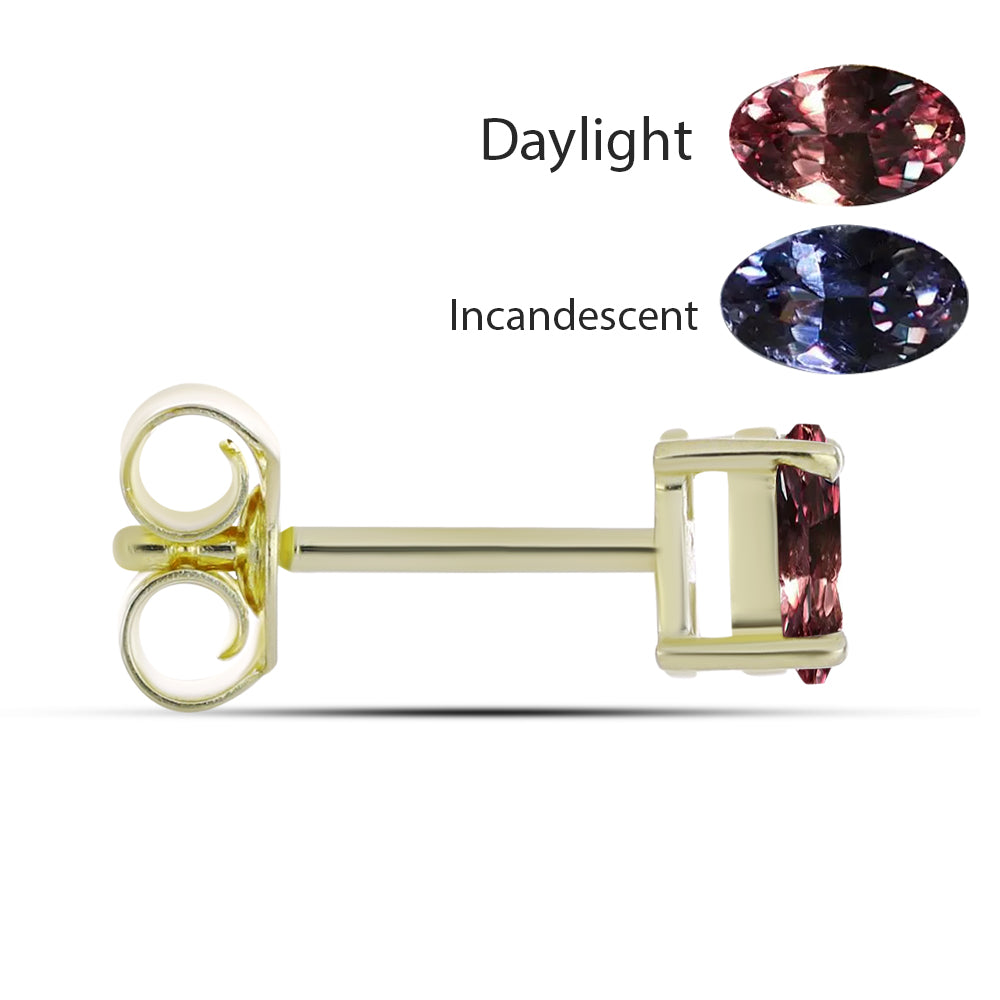 Brincos de Prata com Banho de Ouro com Granada Furta-cor de Tsivory