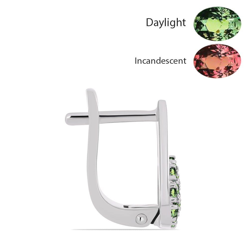 Brincos de Prata com Alexandrita Natural