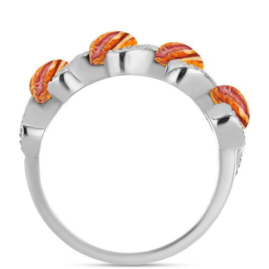 Anel de Prata com Concha Pata de Leões Contraste: Cabeca de Veado (800)