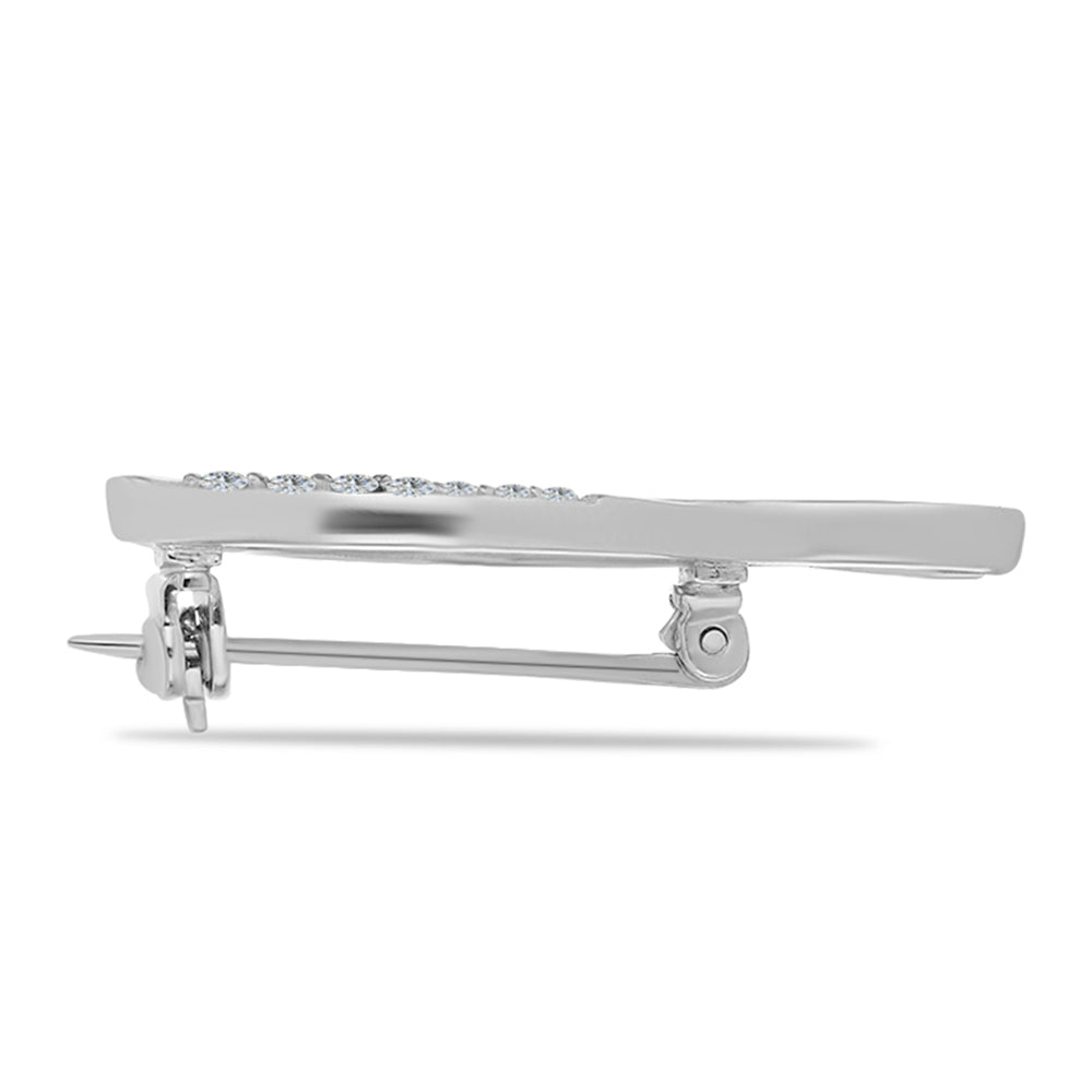 Alfinete de Prata com Moissanite "Púrpura Imperial" e Topázio Branco
