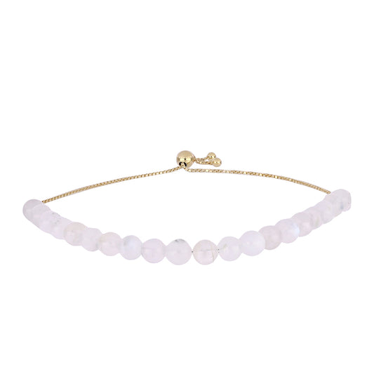 Pulseira de Prata com Banho de Ouro com Pedra da Lua Arco-íris