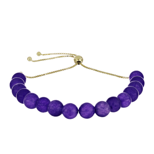 Pulseira de Prata com Banho de Ouro com Ametista de Marrocos