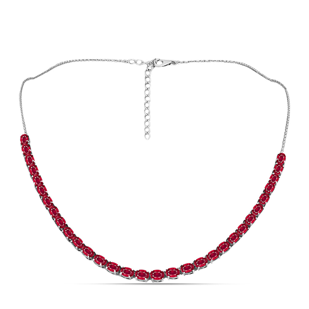 Colar de Prata com Rubi de Madagáscar Contraste: Cabeca de Veado (800)