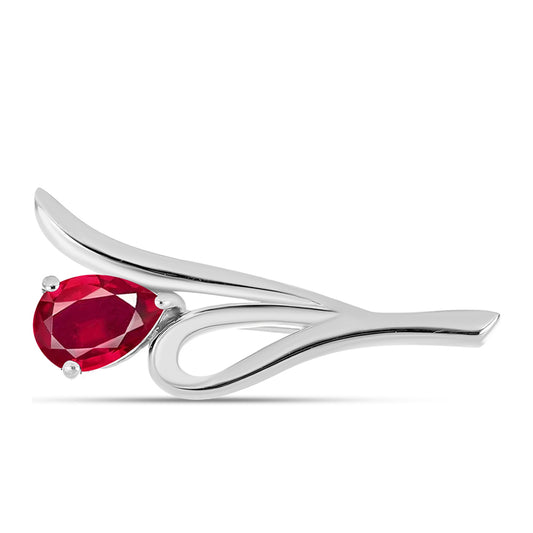 Alfinete de Prata com Rubi de Madagáscar