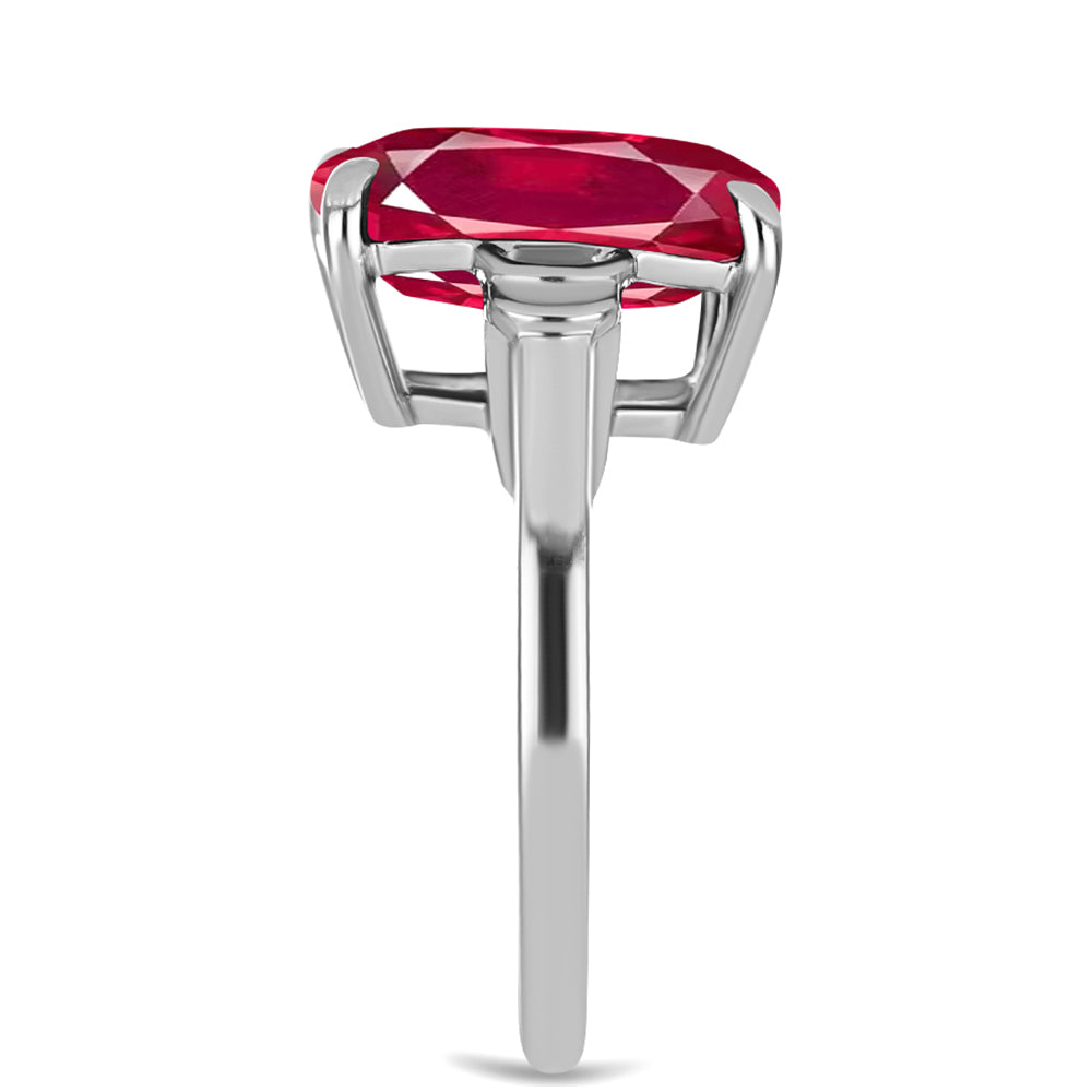 Anel de Prata com Rubi de Madagáscar Contraste: Cabeca de Veado (800)