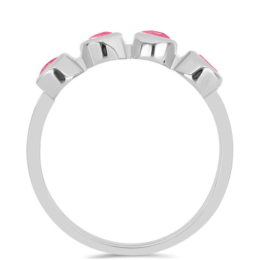 Anel de Prata com Opala Rosa de Lega Dembi