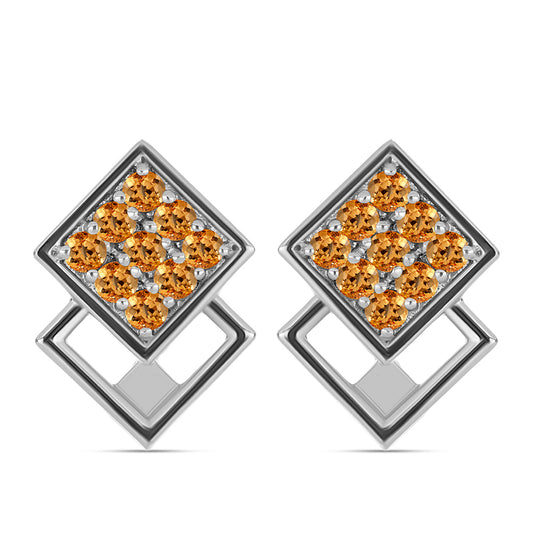 Brincos de Prata com Topázio Imperial Amarelo