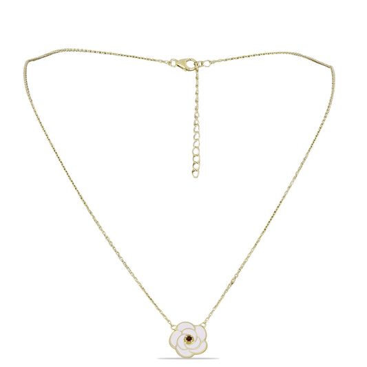 Colar de Prata com Banho de Ouro com Granada de Barton Contraste: Cabeca de Veado (800)