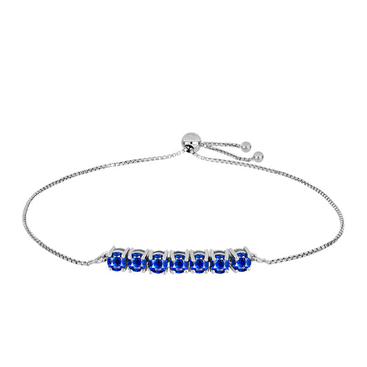 Pulseira de Prata com Safira Azul Australiana Contraste: Cabeca de Veado (800)