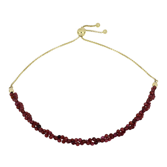 Pulseira de Prata com Banho de Ouro com Granada de Barton