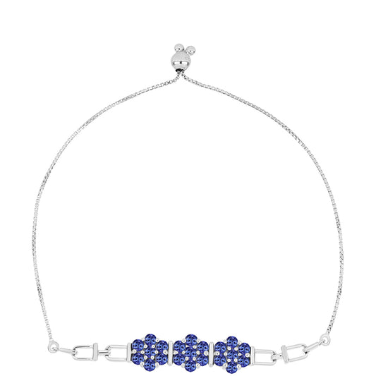 Pulseira de Prata com Tanzanite AAA Contraste: Cabeca de Veado (800)