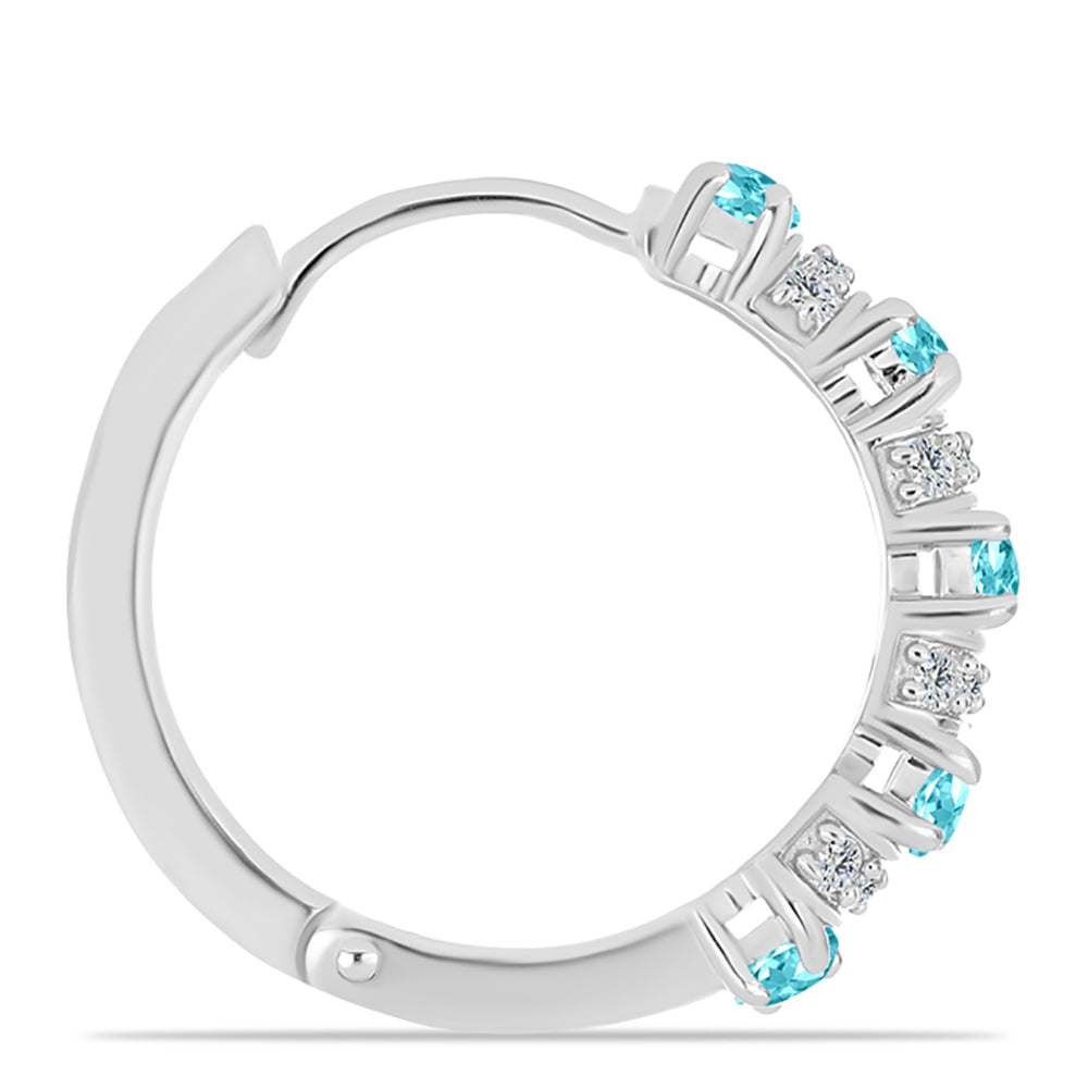 Brincos de Prata com Quartzo de Paraíba e Topázio Branco