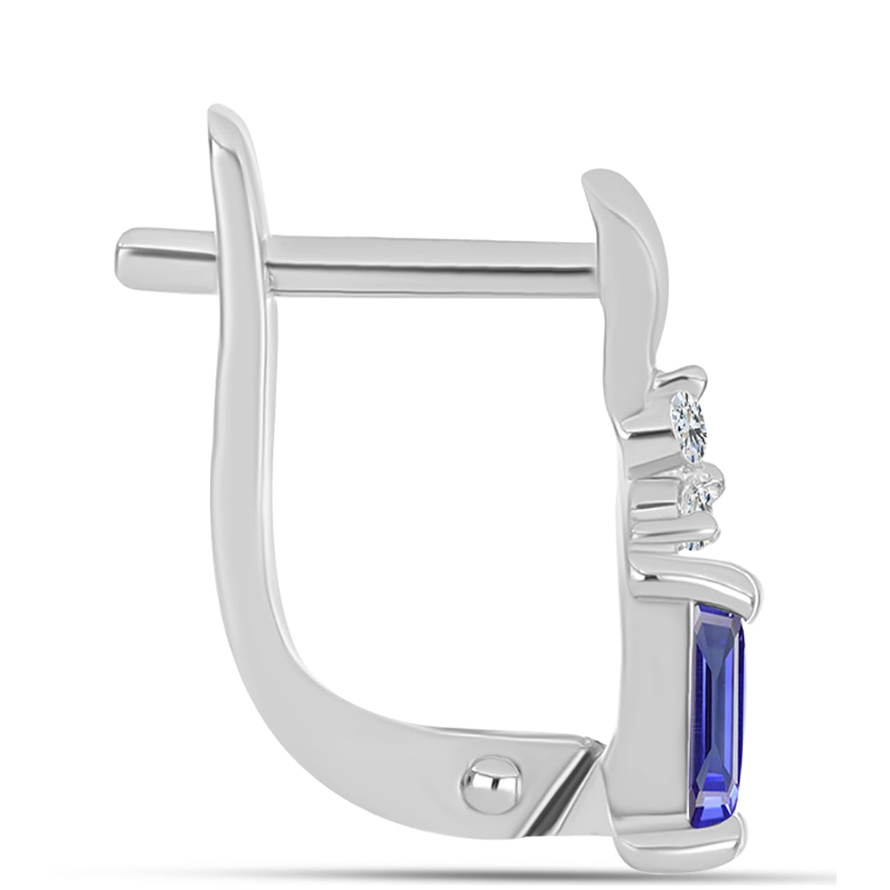 Brincos de Prata com Tanzanite AAA e Topázio Branco