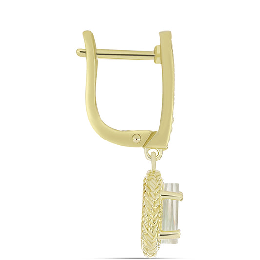 Brincos de Prata com Banho de Ouro com Mãe de Pérola