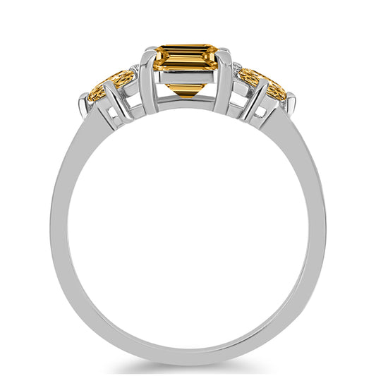 Anel de Prata com Moissanite Champagne