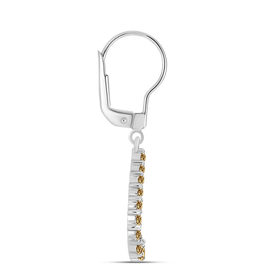 Brincos de Prata com Moissanite Champagne