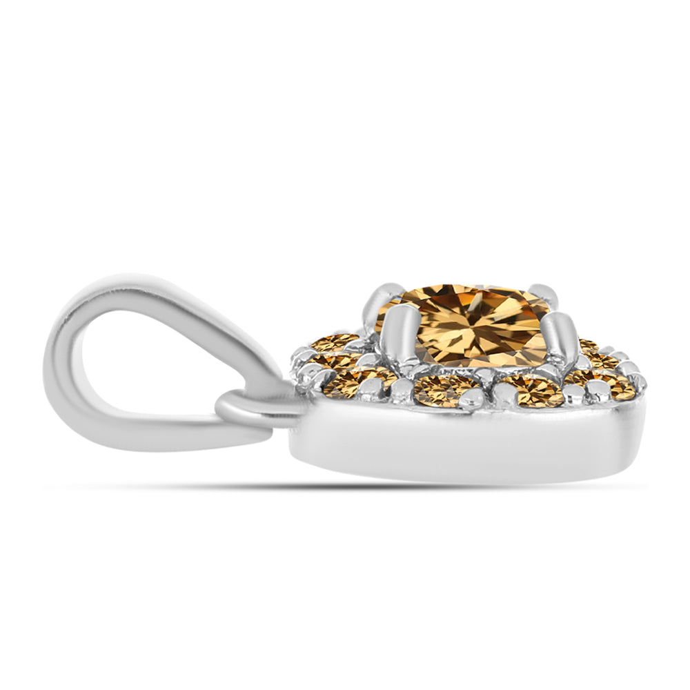 Pendente de Prata com Moissanite Champagne