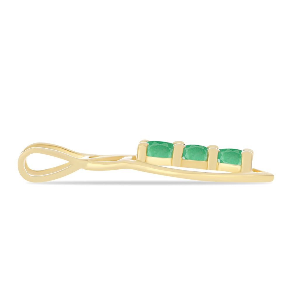 Pendente de Prata com Banho de Ouro com Esmeralda do Brasil