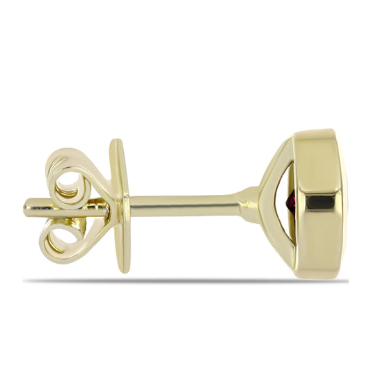 Brincos de Prata com Banho de Ouro com Granada de Rhodolite