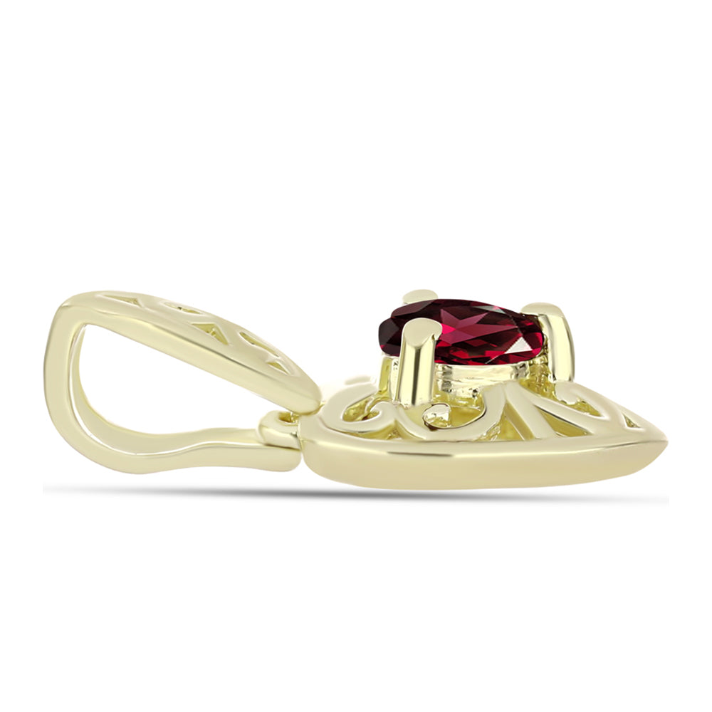 Pendente de Prata com Banho de Ouro com Granada de Rhodolite