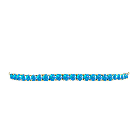 Pulseira de Prata com Banho de Ouro com Opala Paraíso da Etiópia Contraste: Cabeca de Veado (800)