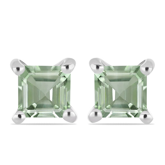Brincos de Prata com Ametista Verde