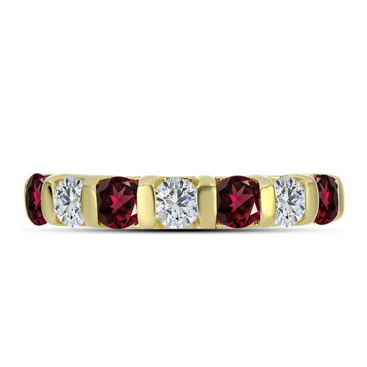 Anel de Prata com Banho de Ouro com Granada de Rhodolite e Topázio Branco Contraste: Cabeca de Veado (800)