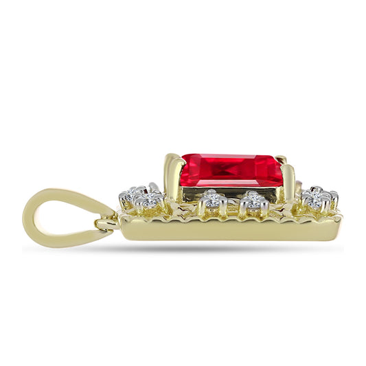 Pendente de Prata com Banho de Ouro com Ágata Vermelha e Topázio Branco Contraste: Cabeca de Veado (800)