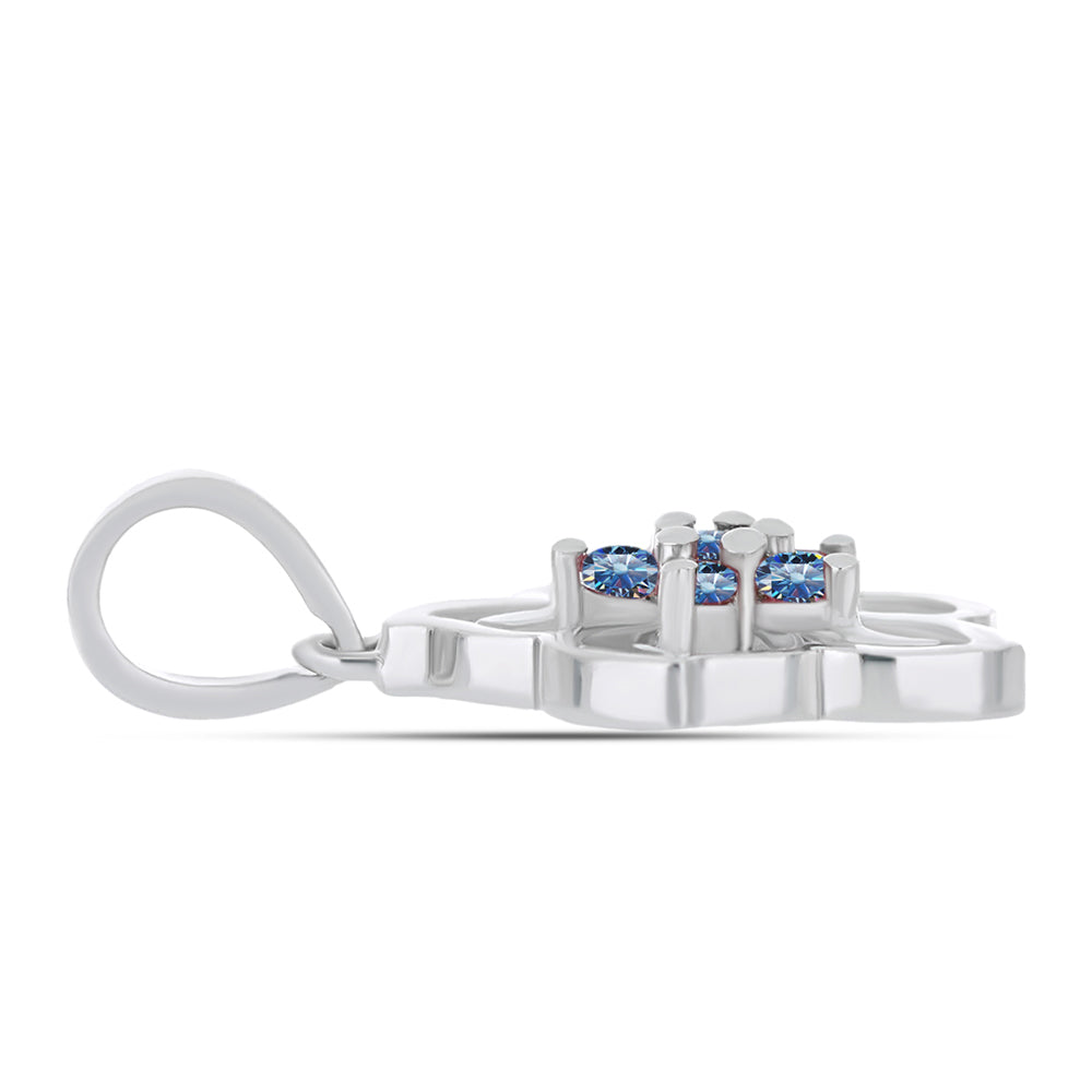 Pendente de Prata com Moissanite Azul Oceano