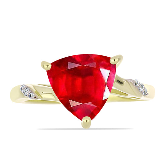 Anel de Prata com Banho de Ouro com Ágata Vermelha e Topázio Branco