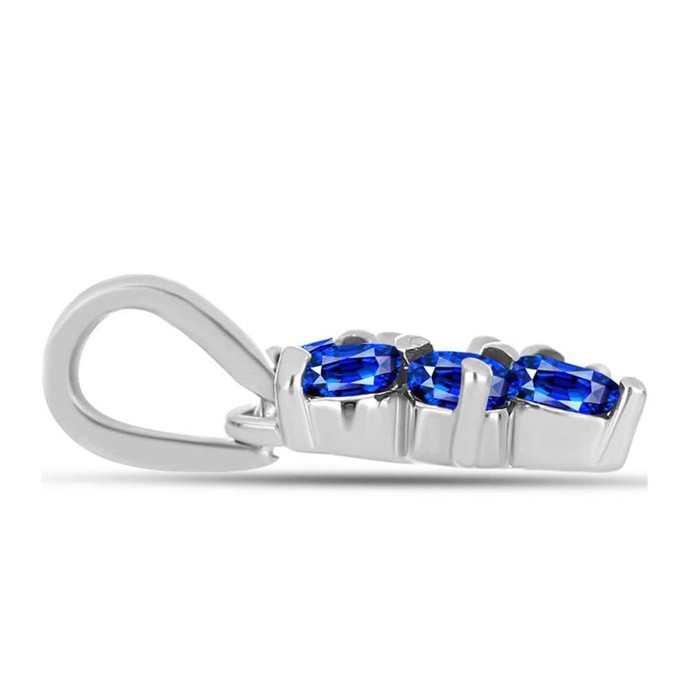 Pendente de Prata com Safira Azul Australiana e Topázio Branco