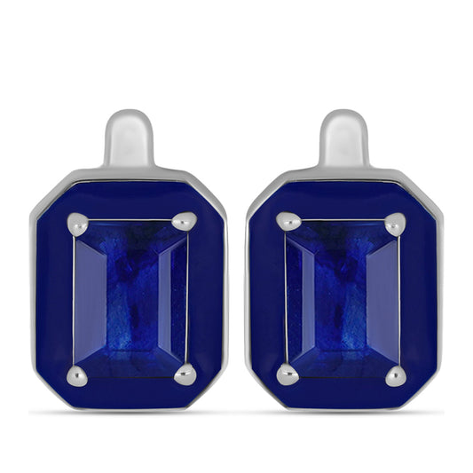 Brincos de Prata com Safira Azul Australiana