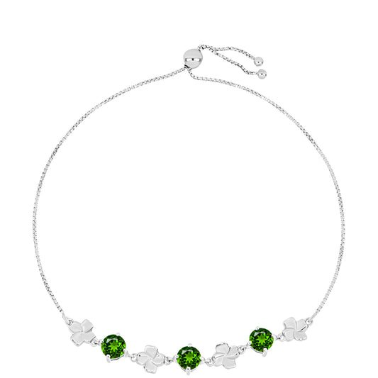 Pulseira de Prata com Diópsido Crómio Contraste: Cabeca de Veado (800)