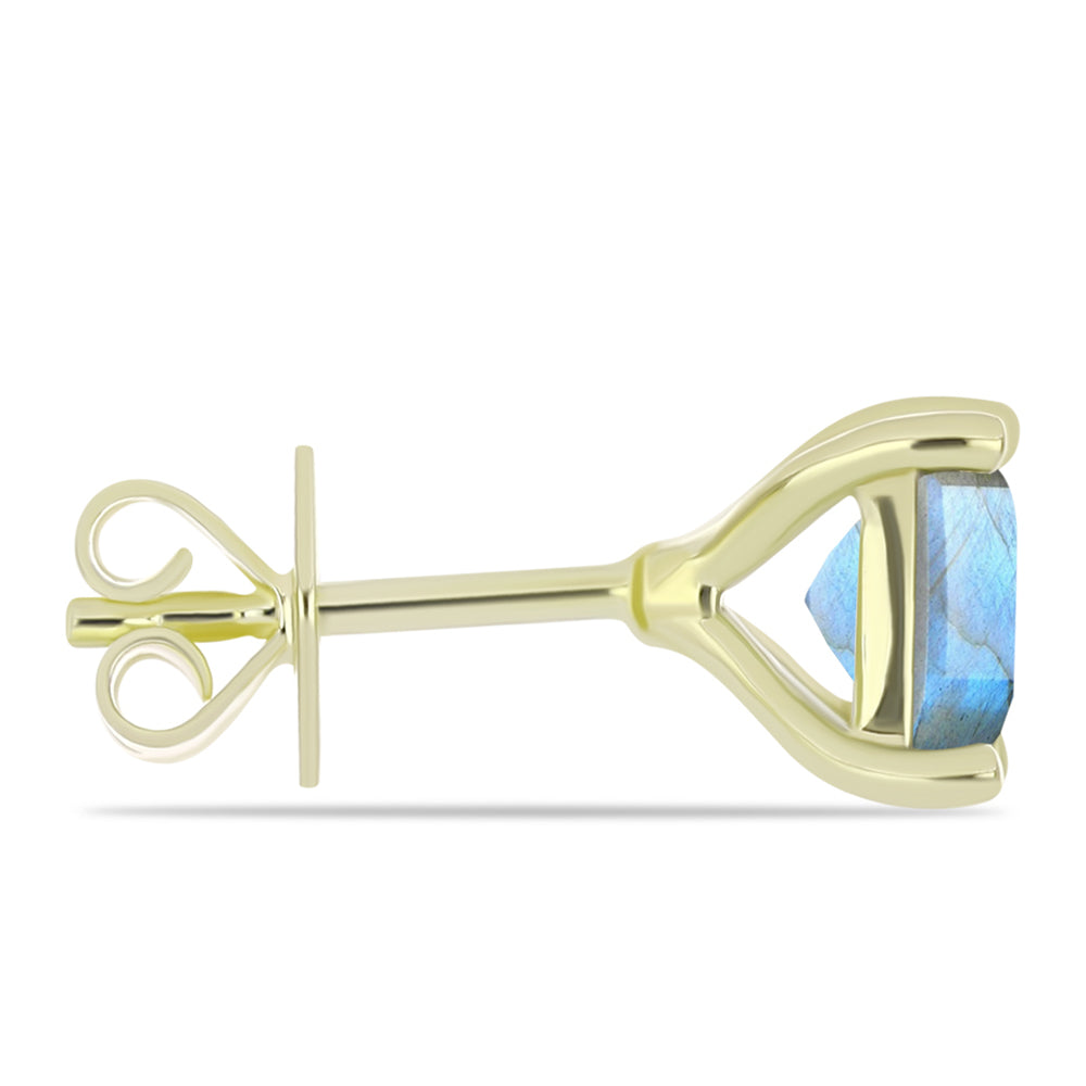 Brincos de Prata com Banho de Ouro com Labradorite