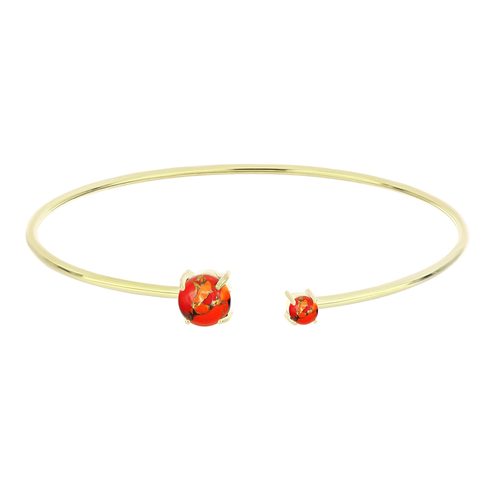 Pulseira de Prata com Banho de Ouro com Turquesa de Mohave Contraste: Cabeca de Veado (800)