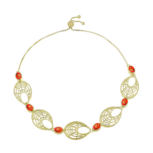 Pulseira de Prata com Banho de Ouro com Turquesa de Mohave Contraste: Cabeca de Veado (800)