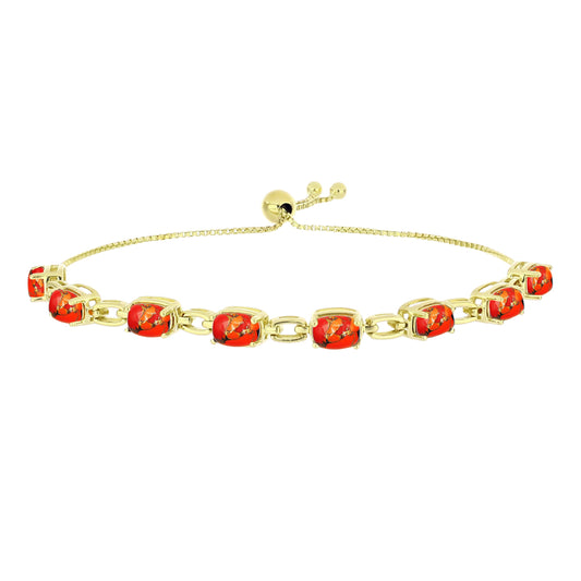 Pulseira de Prata com Banho de Ouro com Turquesa de Mohave Contraste: Cabeca de Veado (800)