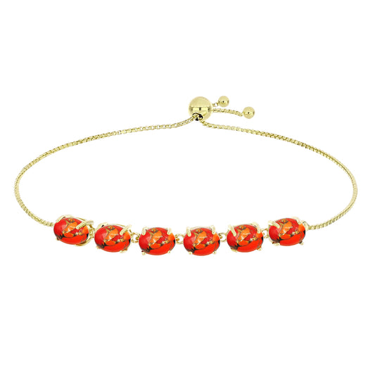 Pulseira de Prata com Banho de Ouro com Turquesa de Mohave Contraste: Cabeca de Veado (800)