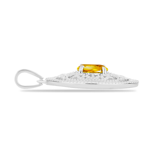 Pendente de Prata com Citrino Dourado do Rio Grande e Topázio Branco