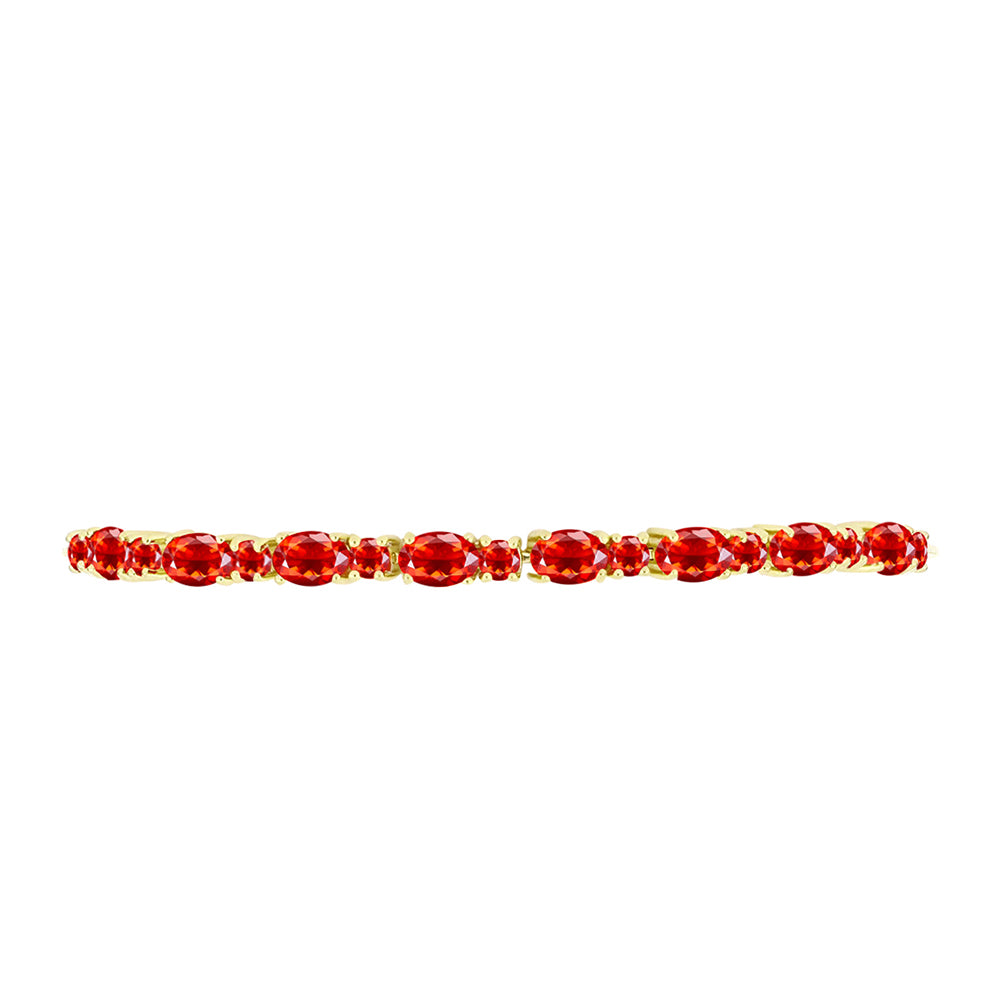 Pulseira de Prata com Banho de Ouro com Opala Fogo de Lega Dembi Contraste: Cabeca de Veado (800)
