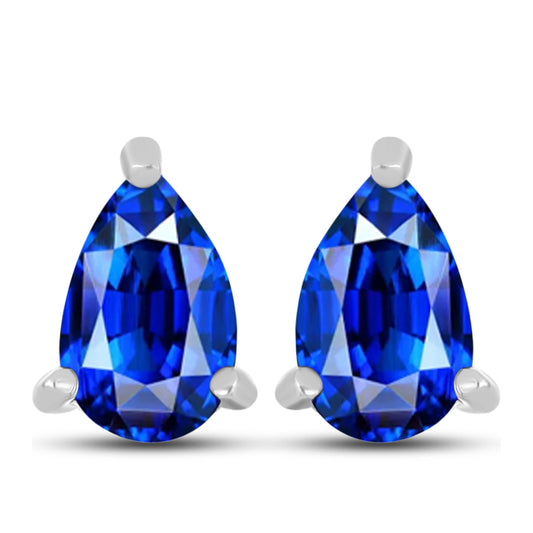 Brincos de Prata com Safira Azul Australiana