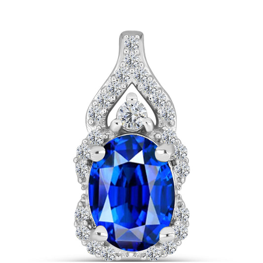 Pendente de Prata com Safira Azul Australiana e Topázio Branco