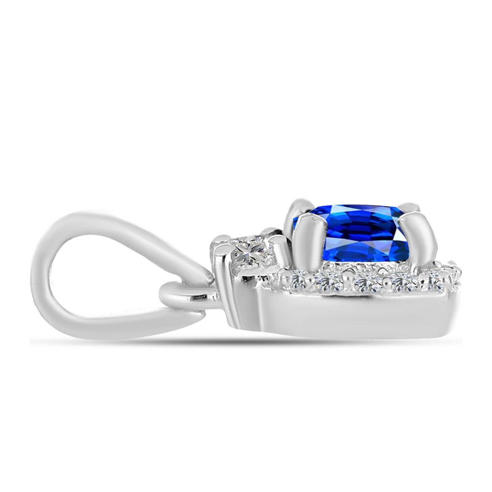 Pendente de Prata com Safira Azul Australiana e Topázio Branco