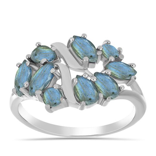 Anel de Prata com Labradorite