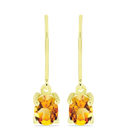 Brincos de Prata com Banho de Ouro com Citrino Dourado do Rio Grande
