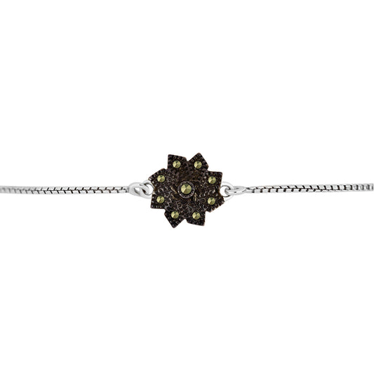 Pulseira de Prata com Marcassite Austriaco Contraste: Cabeca de Veado (800)